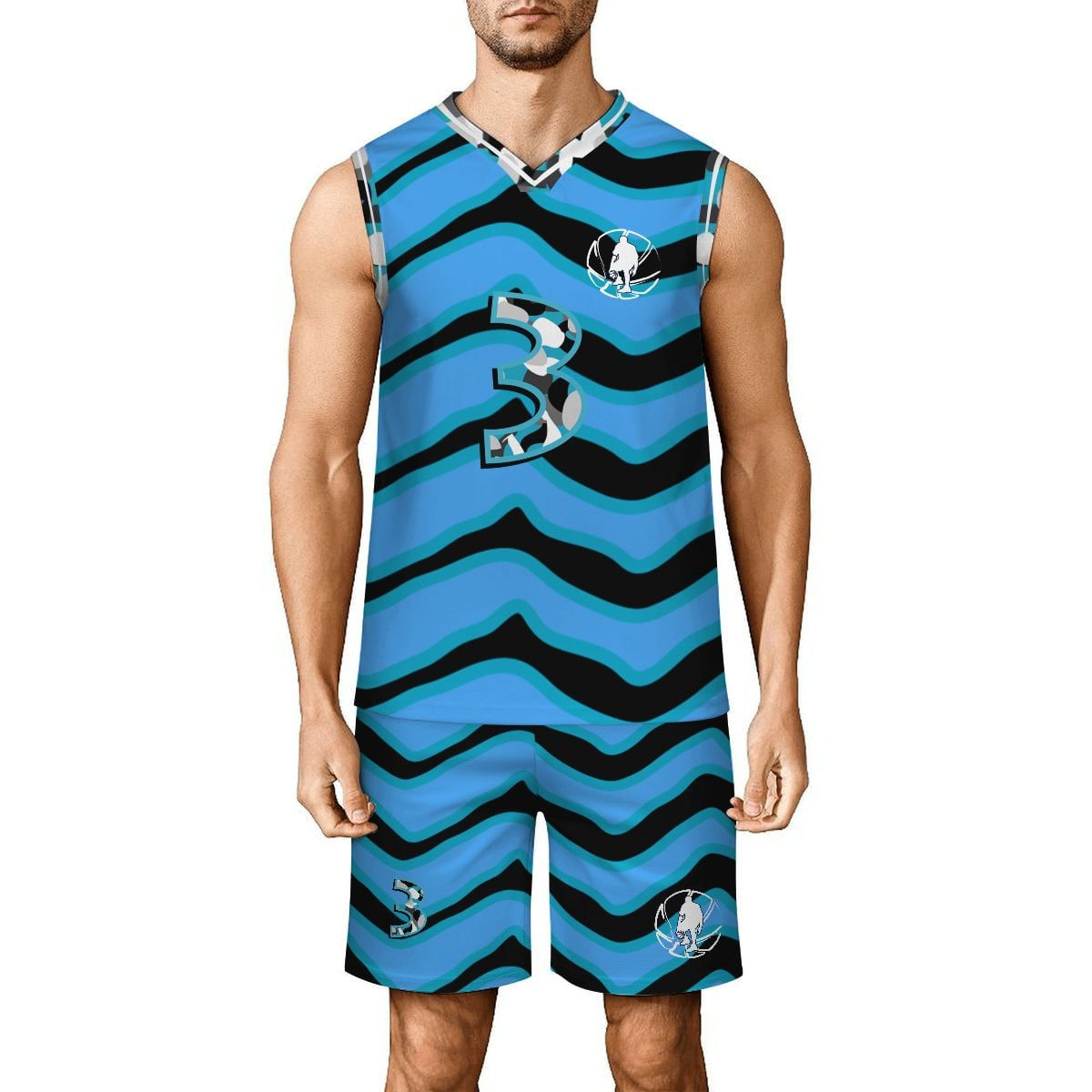 J MO NET #3 JERSEY (TGR/SKY/BLK)