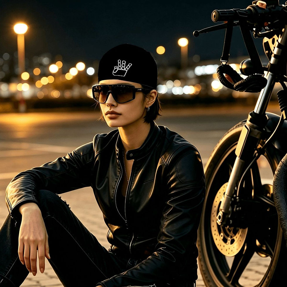 Thumbnail: 3 BANGERS SKULL CAP (BLK/WHT)
