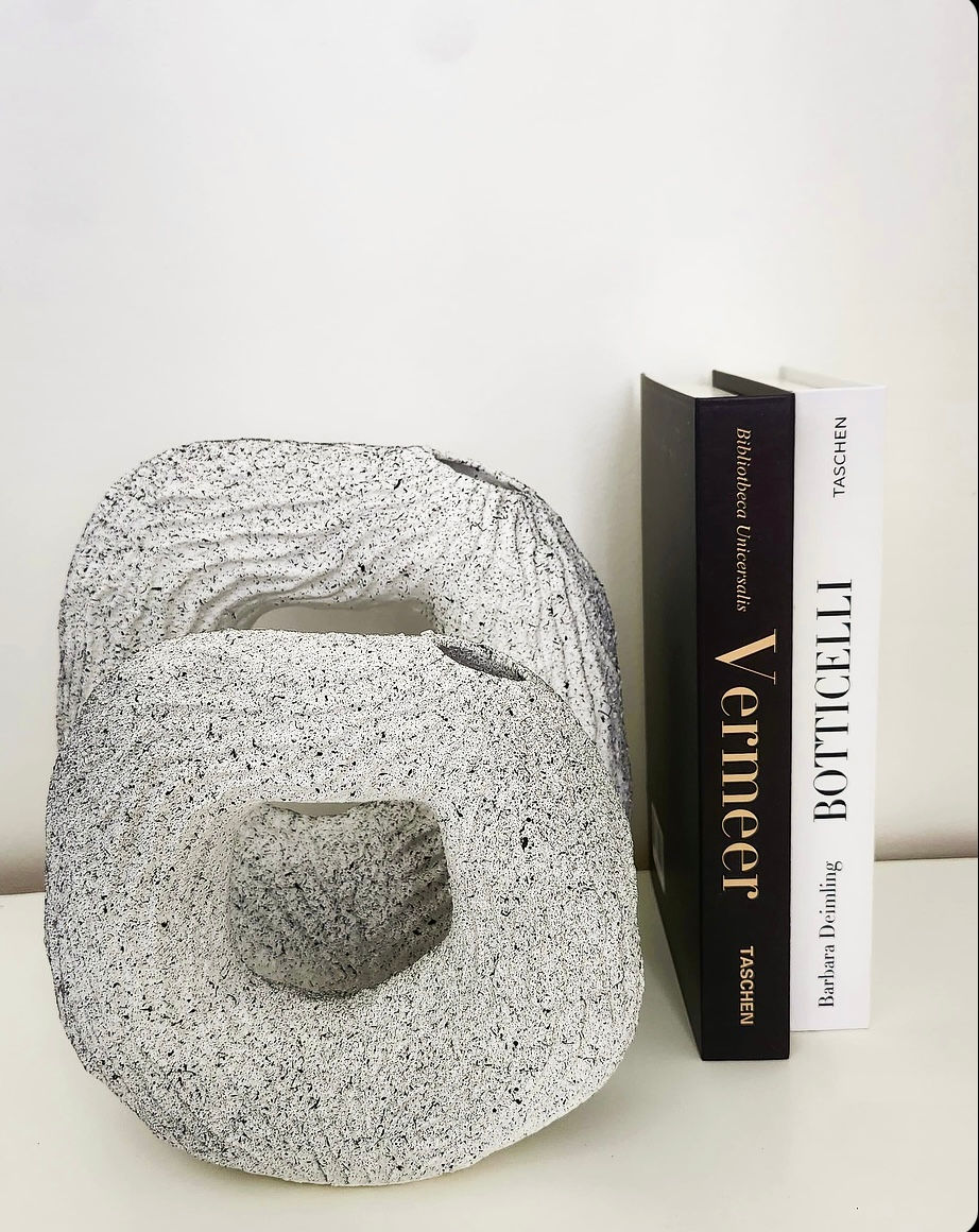 Miniature : Lot de 2 vases mouchetés blanc & noir