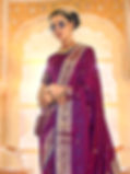 Wine Red & Purple Kanjivaram Soft Silk Saree