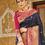 Thumbnail: Denim Blue Paithani Silk Saree