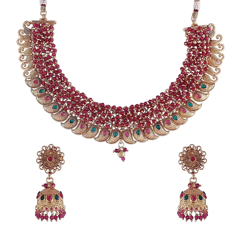 Gold Plated Temple Jewellery Choker Necklace Set