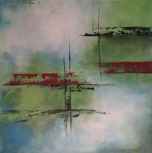 Bildausschnitt /abstraktes Bild/Acrylfarbe auf Leinwand