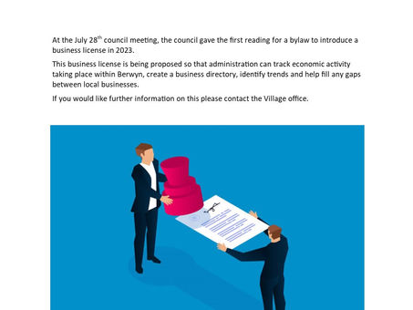 A Business License will be introduced in 2023