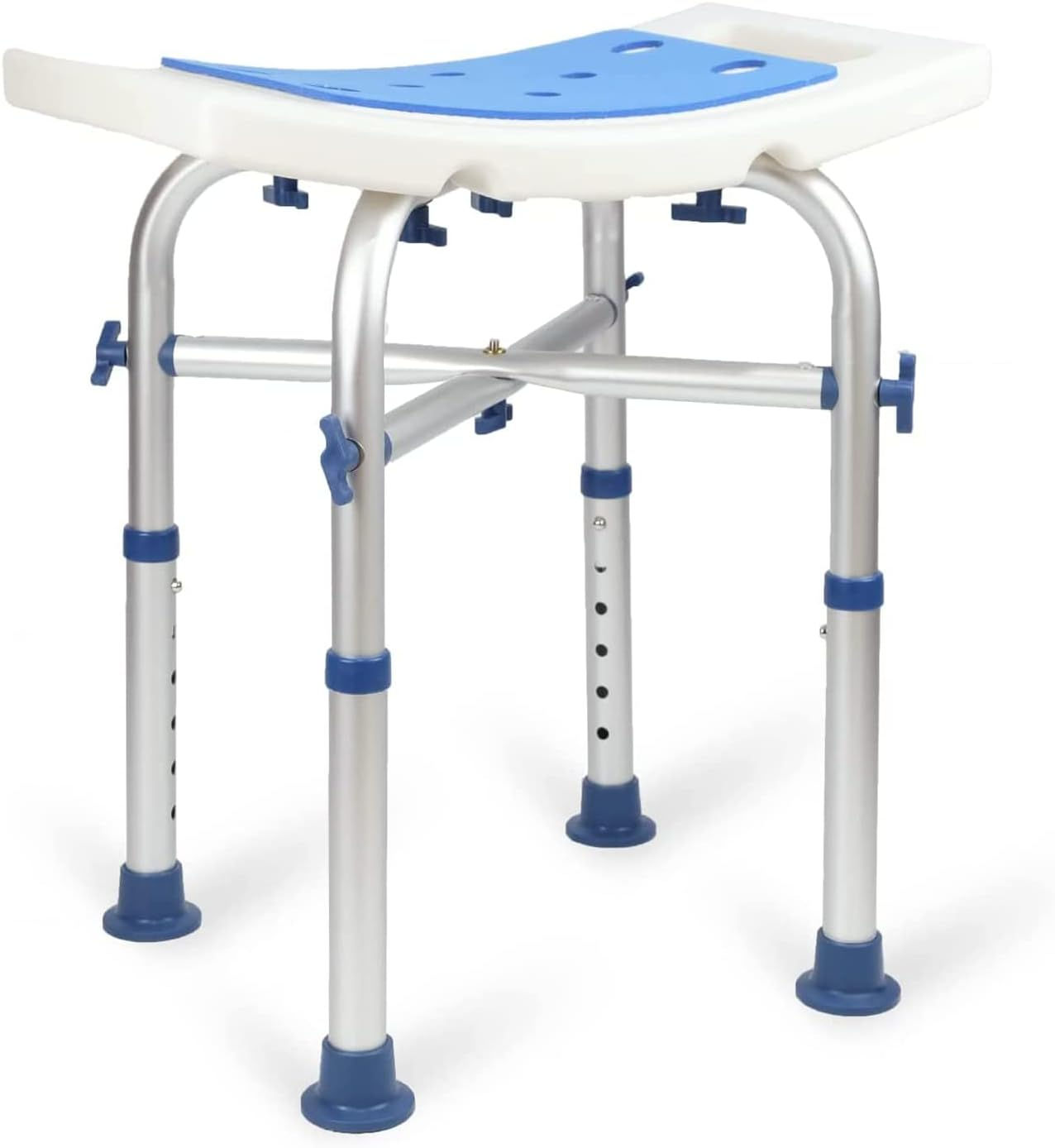 Tabouret de douche robuste de 226,8 kg, assemblage sans outils, antidérapant,