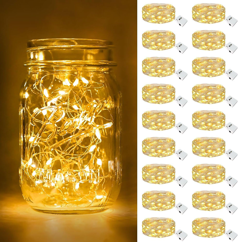 Miniature : [Lot de 12 et 3 modes] Guirlande lumineuse alimentée par piles de 2,1 m, 20 DE