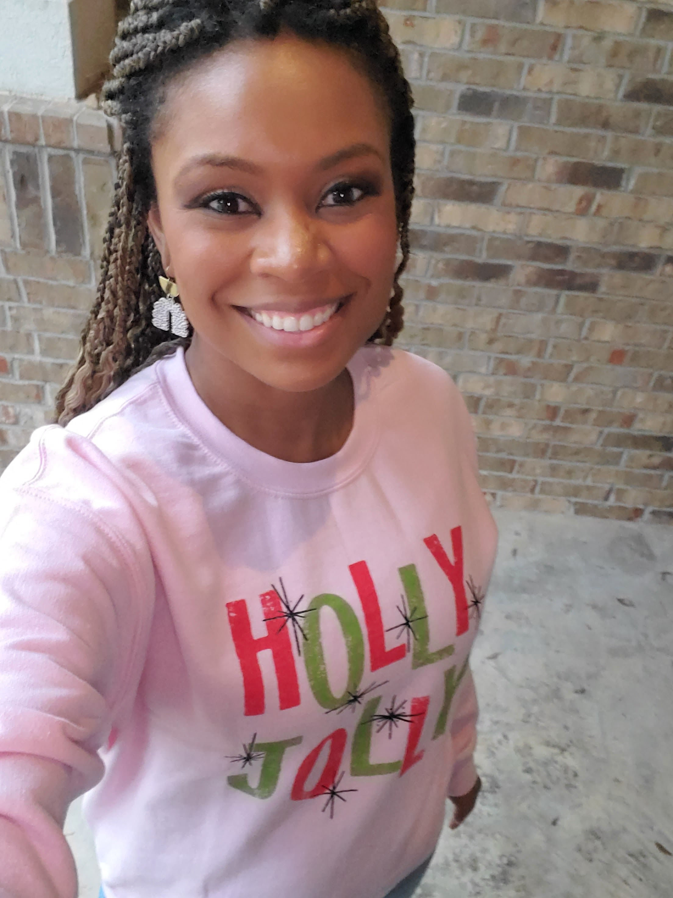 PINK HOLLY JOLLY VINTAGE GRAPHIC SWEAT SHIRTS