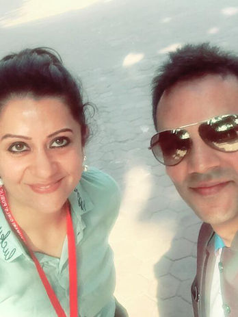 Jyoti Mathur welcoming Dr ABhishek Pasari at Rajmata Krishna Kumari Girls School, Jodhpur