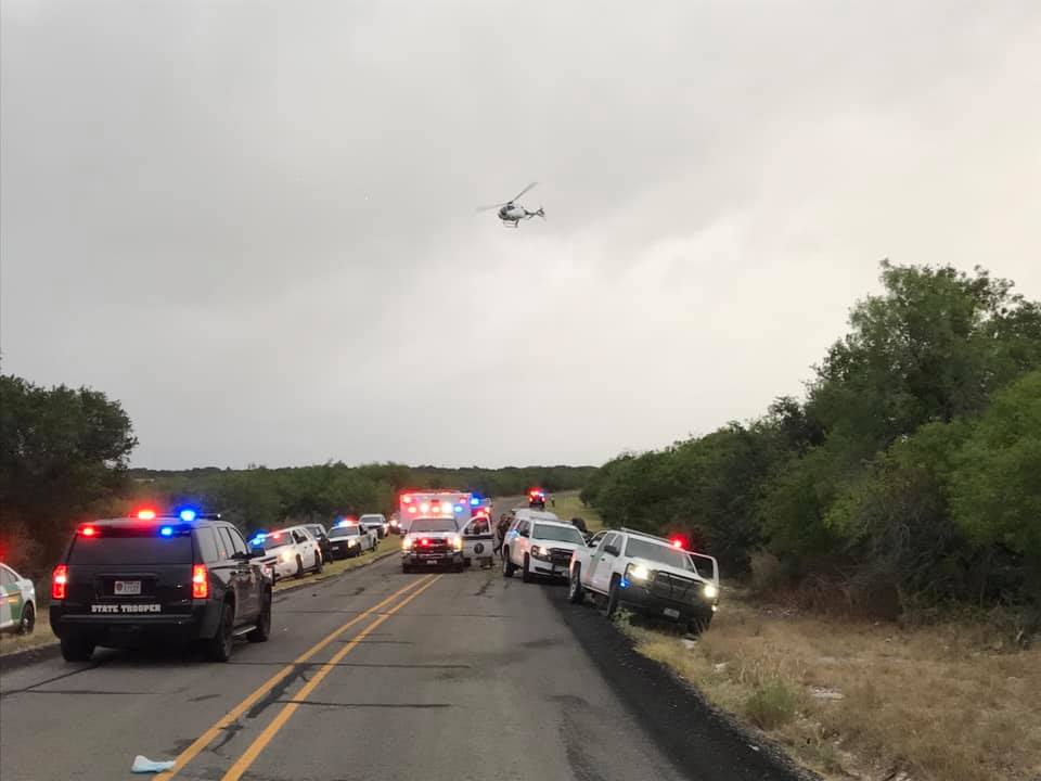 Two killed in highspeed chase accident near Brackettville, suspect on