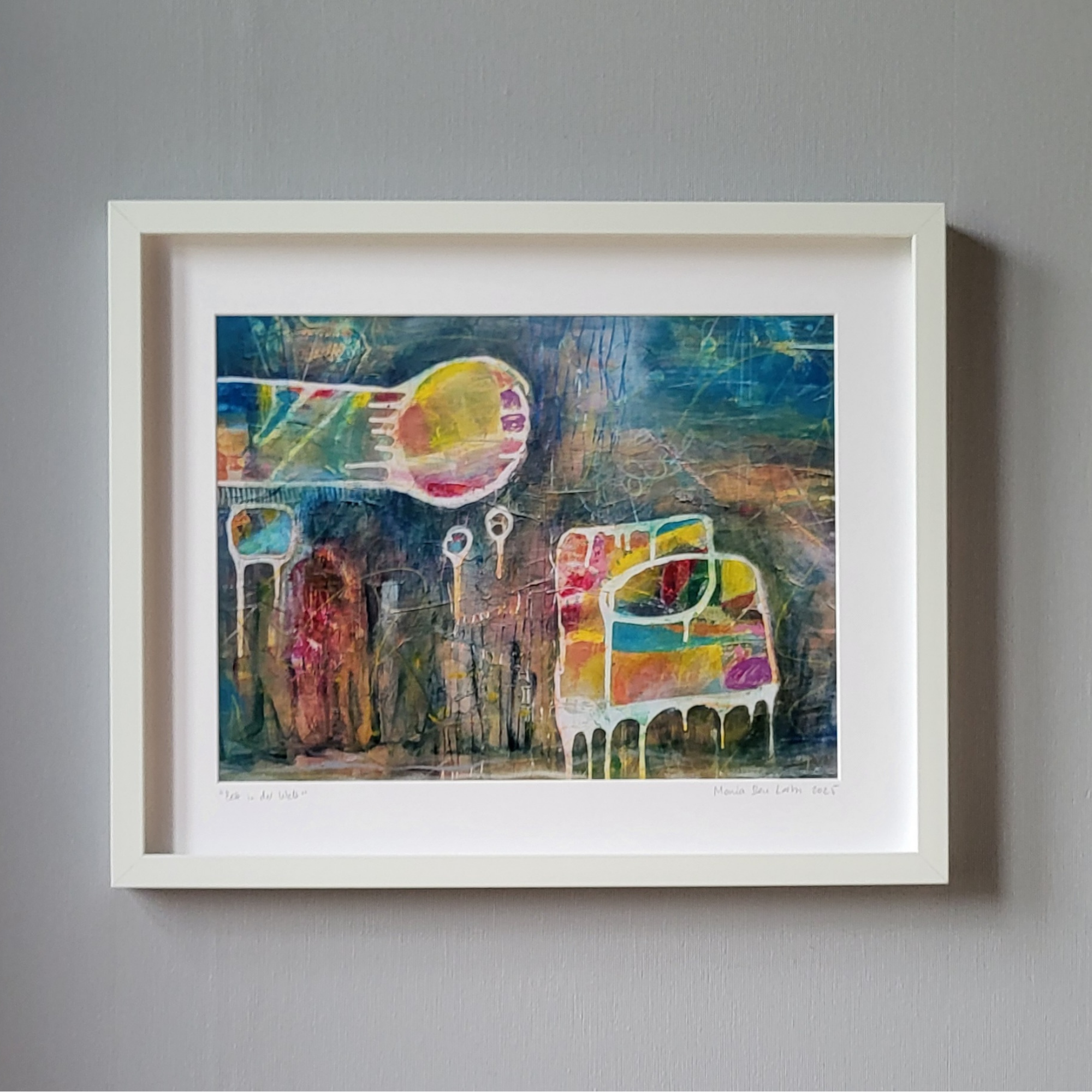 "Bett in der Welt", gerahmt, 50x40 cm
