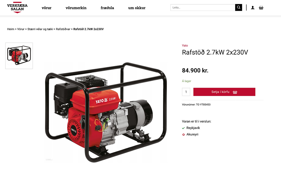 Thumbnail: SELT / SOLD Yato rafstöð frá Verkfærasölunni