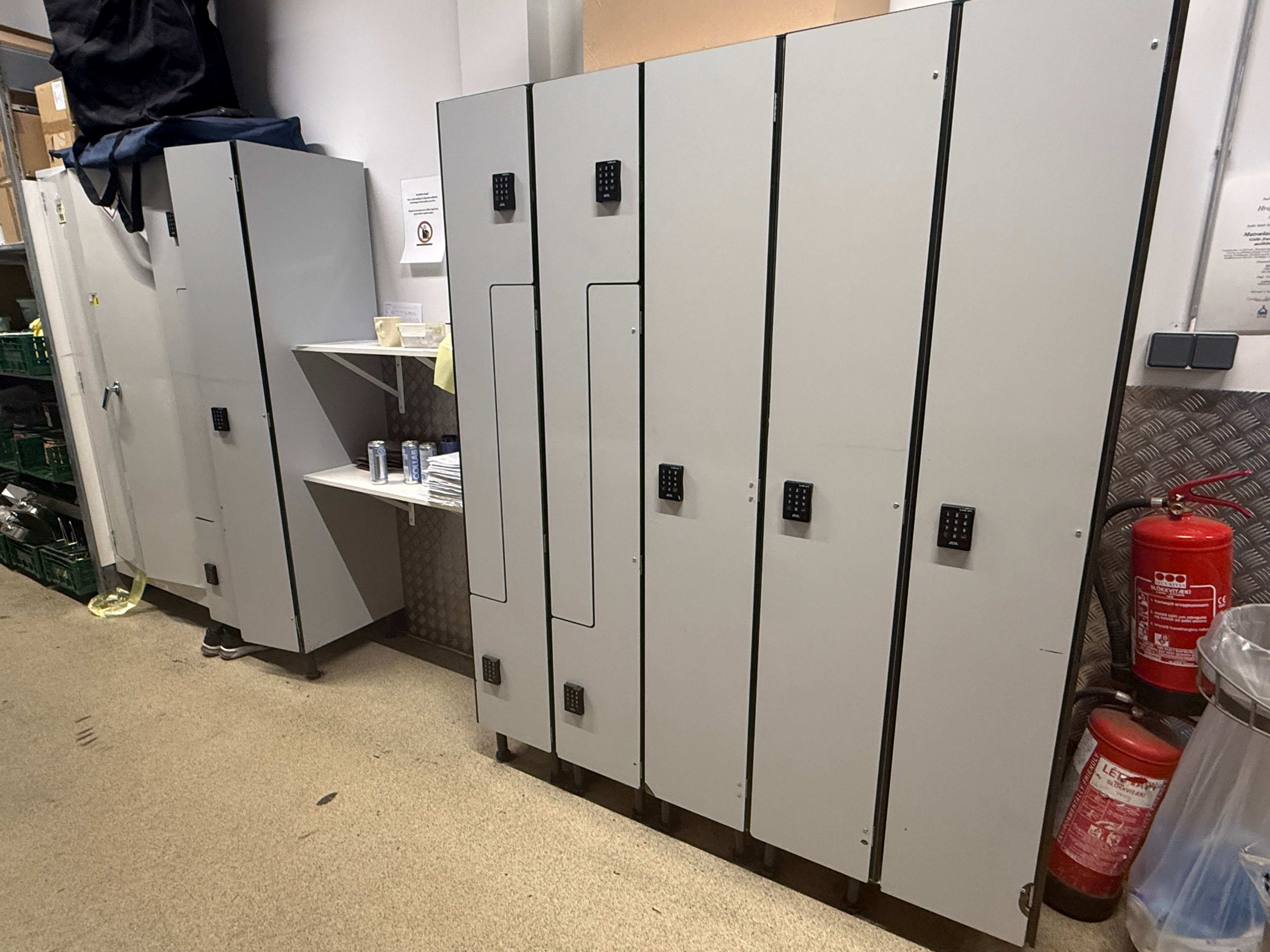 Starfsmannaskápar m.talnalás H166sm x D50 x B30 per hólf - (10 hólf)