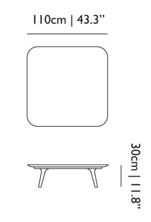 Thumbnail: Moooi stofuborð, Natural Oil Stained , B110xD110xH30 sm.