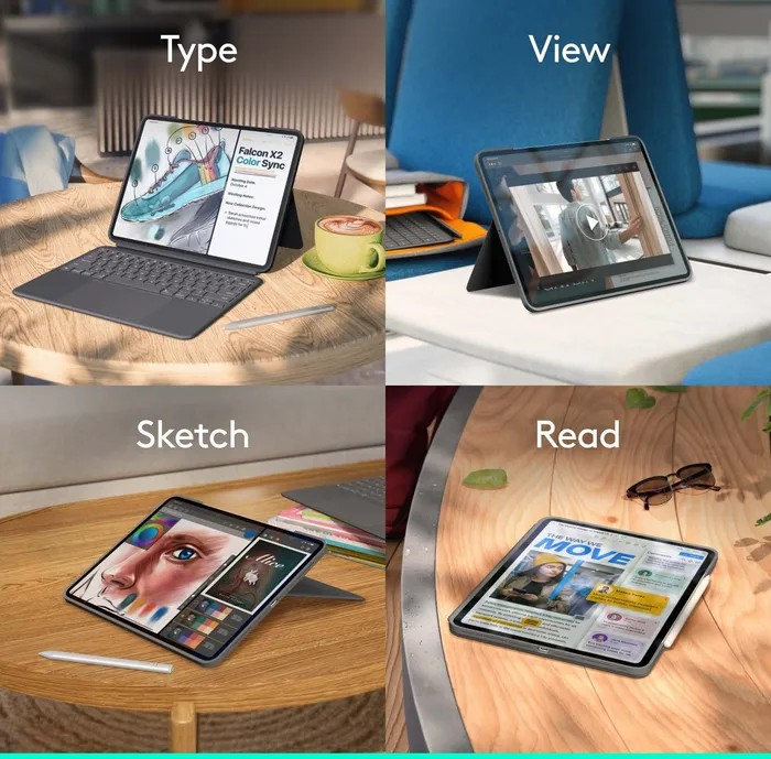 Thumbnail: Logitech Combo Touch lyklaborðshulstur fyrir iPad Pro 12,9/13" (11 stk.)