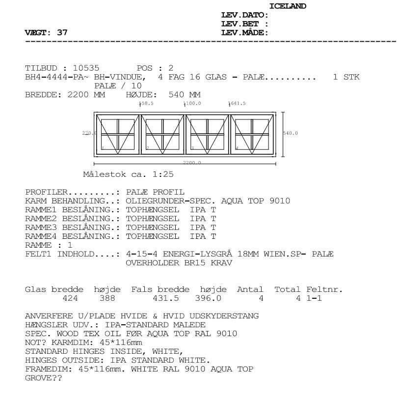 Thumbnail: SELT / SOLD Franskur gluggi - sérsmíði - nýr 220x54sm