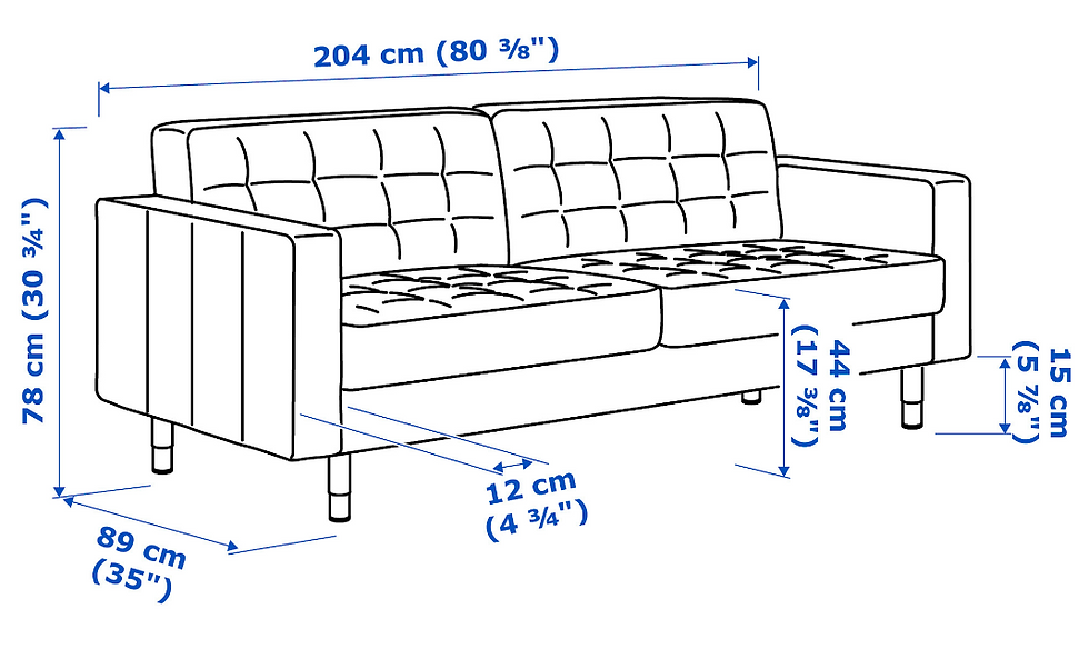 Thumbnail: IKEA 3ja sæta sófi, B204xD89sm. (2 stk.)