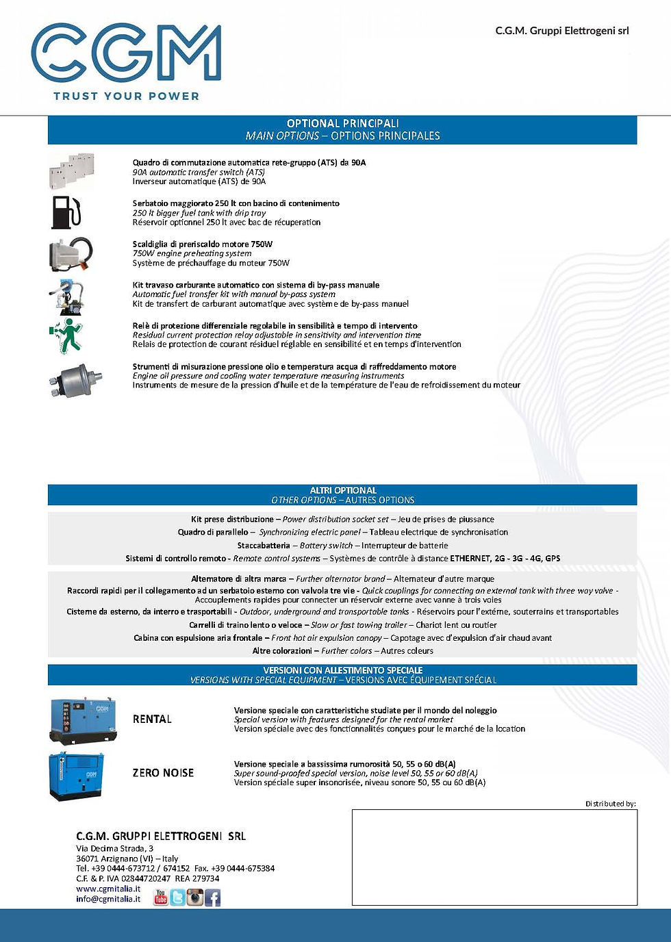 Thumbnail: SELT / SOLD  Hljóðlát rafstöð varaaflstöð 2022 - CGM 60F - 66KVa eða 52,8 KW