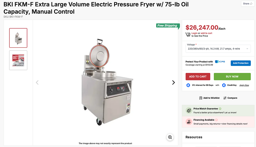 Thumbnail: BKI djúpsteikingar þrýstipottur (pressure fryer)