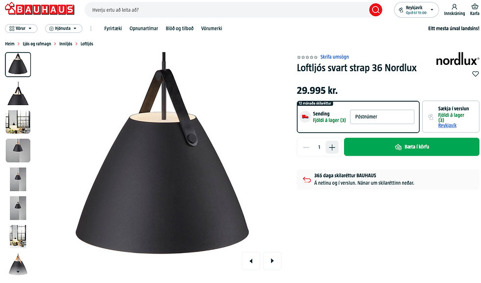 Thumbnail: Nordlux loftljós frá Bauhaus, Ø36sm. (5 stk.)