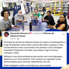 Oficina de Roteiro Cinematográfico - Consultoria e mentoria em Roteiro Audiovisual - Gratuita - Grátis - Com Adriana Camara - São Paulo