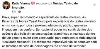 Nucleo teatro de imersao as palavras da nossa casa teatro imersivo sao paulo