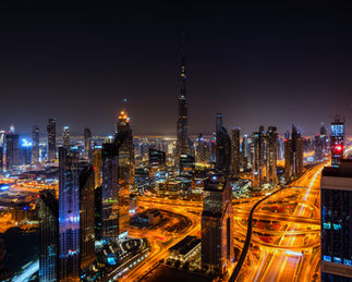 Kimia Shad Dubai event photographer captured Dubai skyline with burj Khalifa at night