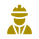 Worker wearing safety hat icon