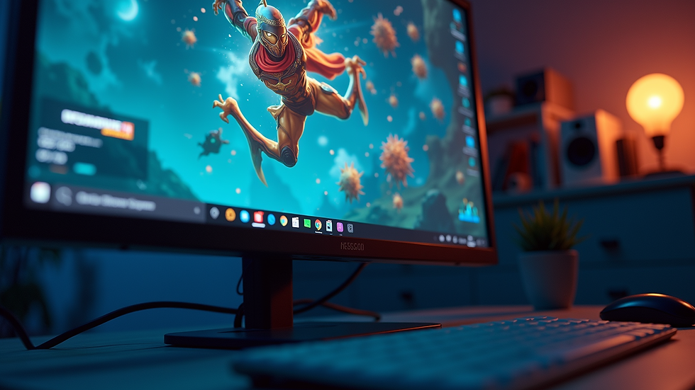 eye-level view of a computer screen showing online game interface