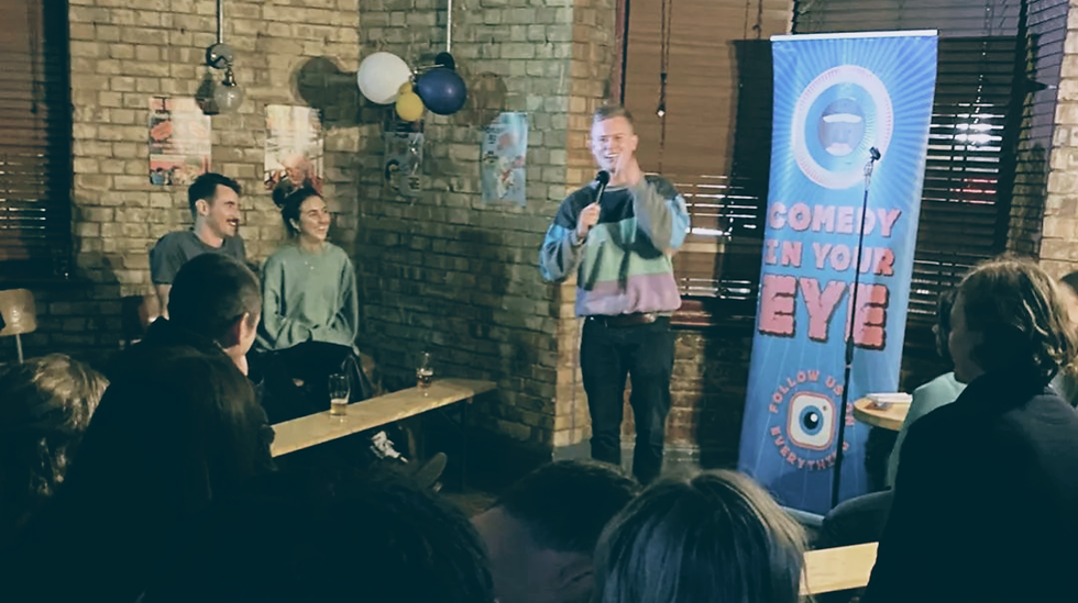 Comedian Mark Bittlestone performing at Comedy in Your Eye Show in London
