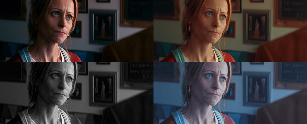 4 very different colour grade looks