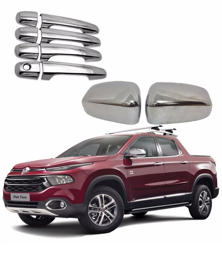 Kit Aplique Cromado Maçaneta Retrovisor Fiat Toro 2016 à 2022