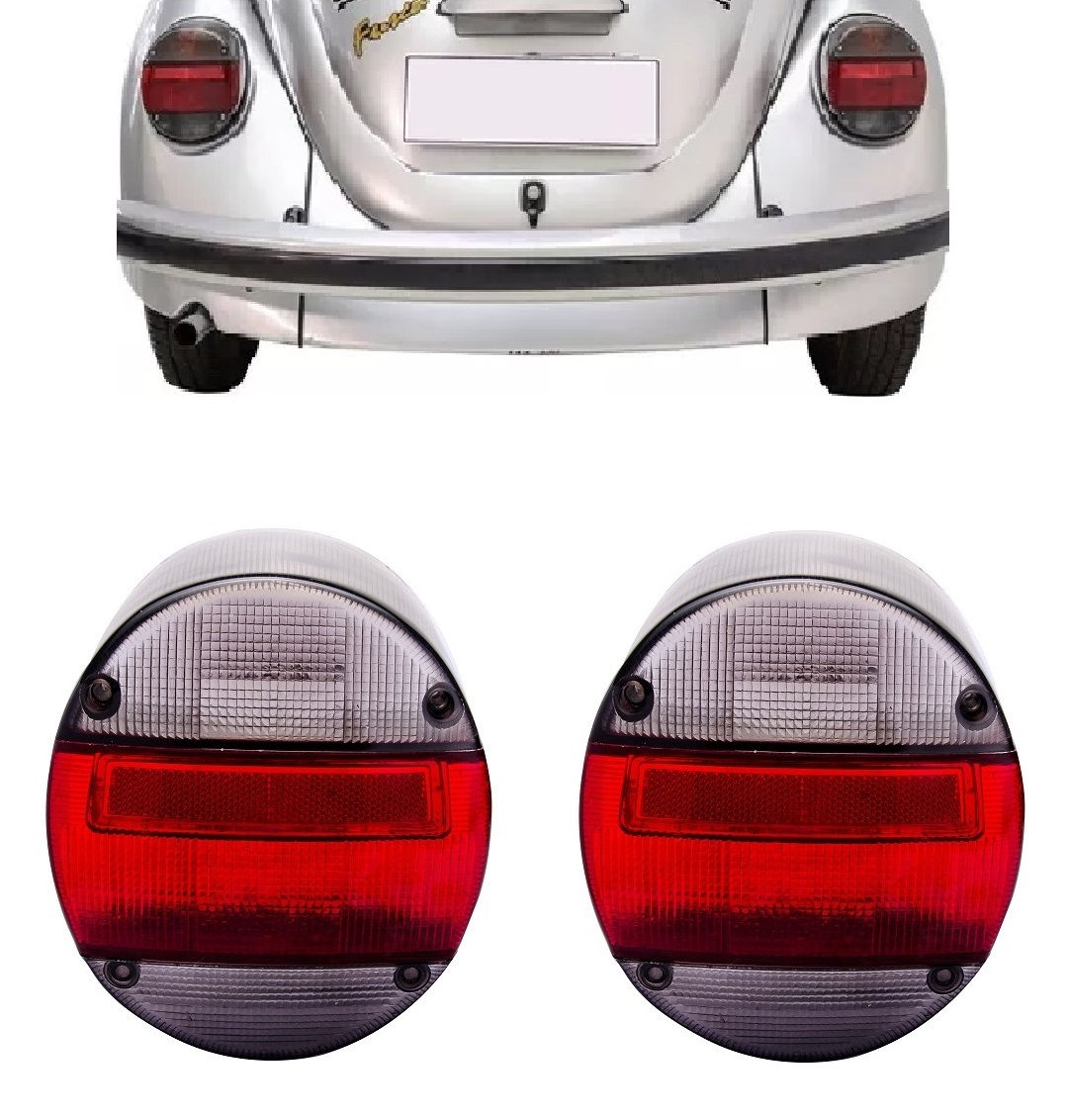 Par Lente Traseira Fusca Fafá 1979/86 Itamar 1993/96 Fumê