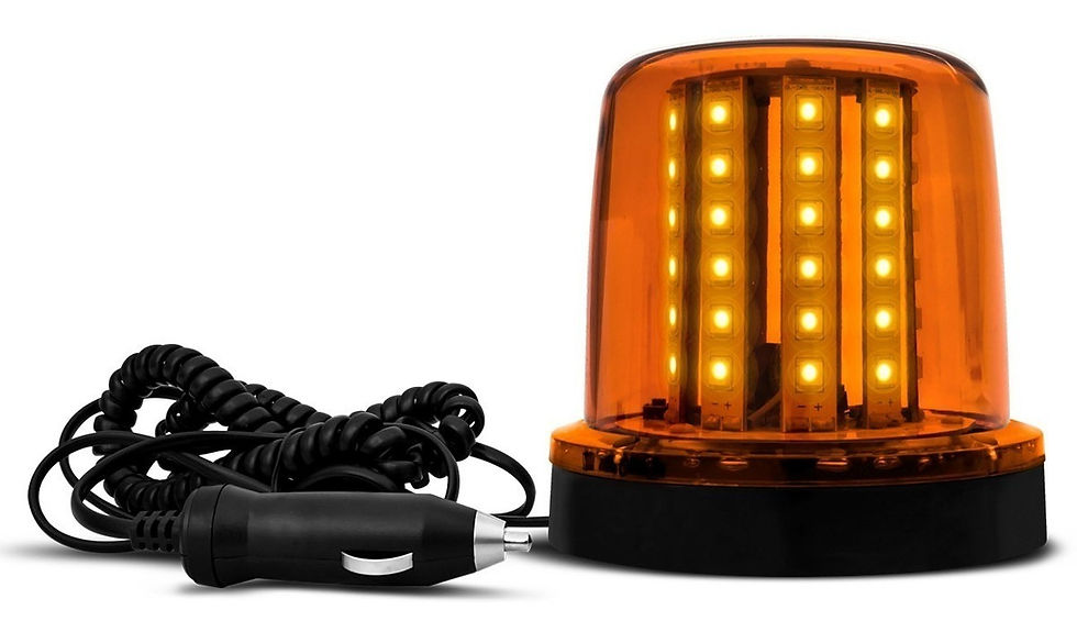 Giroled Giro Led Carro Moto Led Âmbar 12 / 24v Com Imã E Fio Espiral