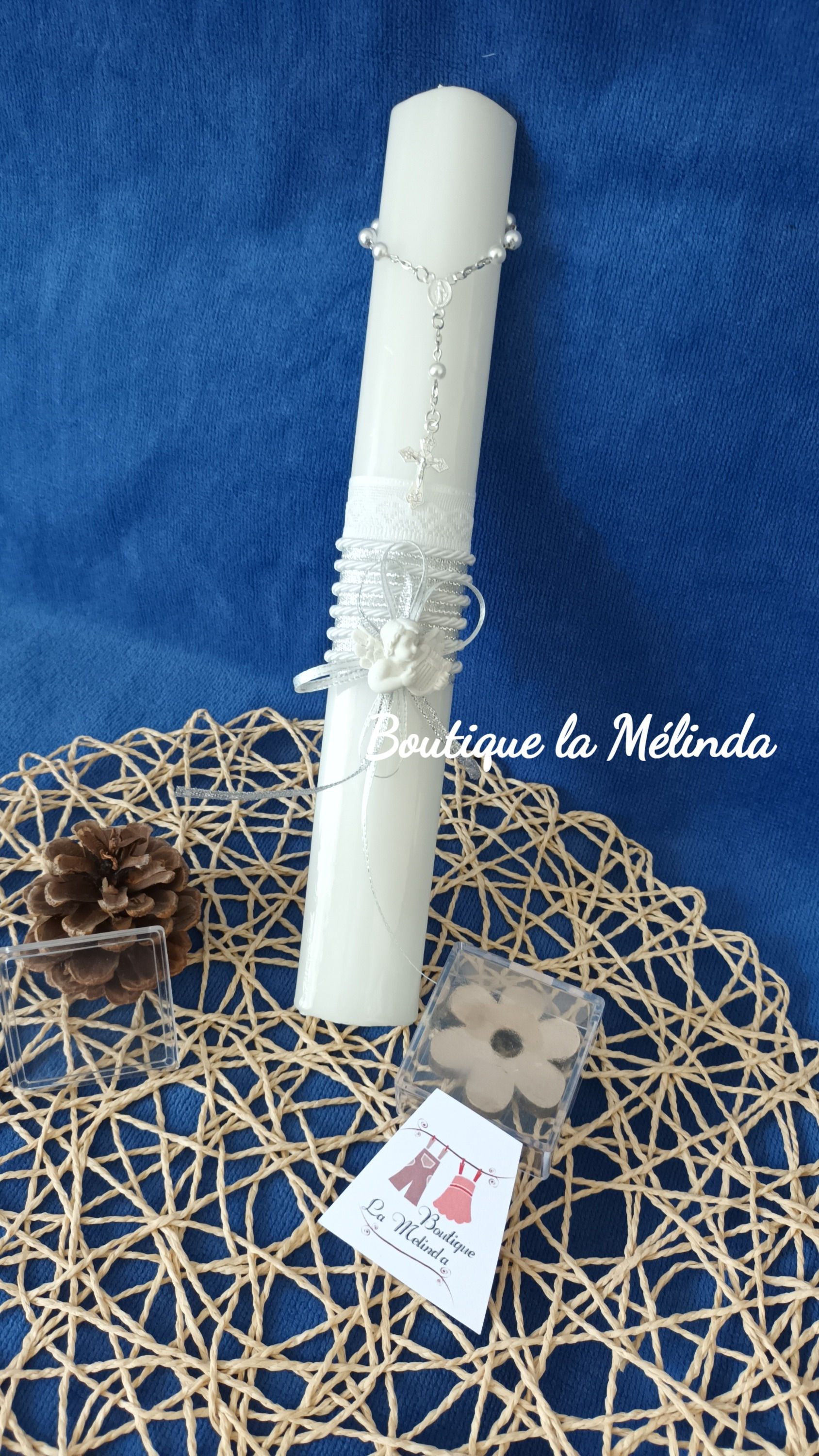 Bougie Fatima : Bougie + Chapelet