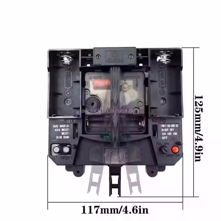 Thumbnail: Quarts Quad Battery Clock Movement 13/16 Hand Shaft with Pendulum