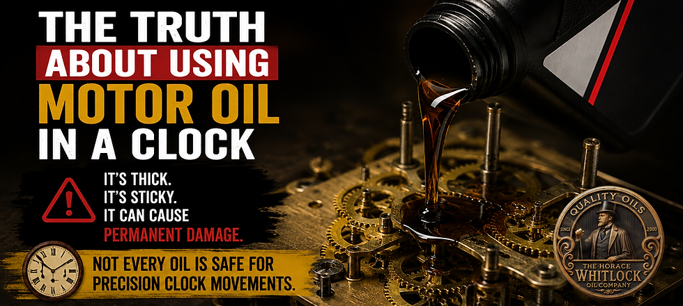 someone adding motor oil to a clockmovement