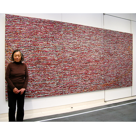 Junko in front of Untitled #L-11 (Susquehanna River), 1994