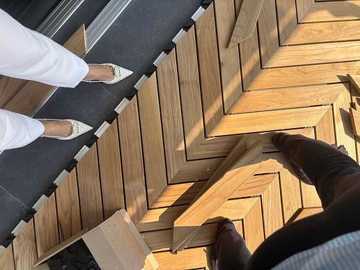 Shevron Teak Installation.jpg