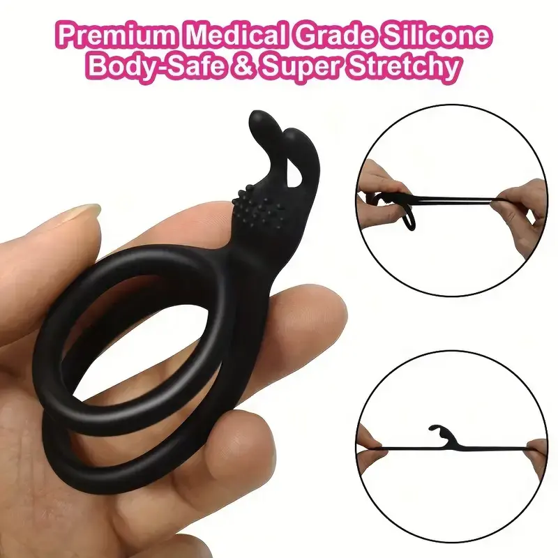 Thumbnail: Men's Silicone Penis Ring Clitoris Stimulator