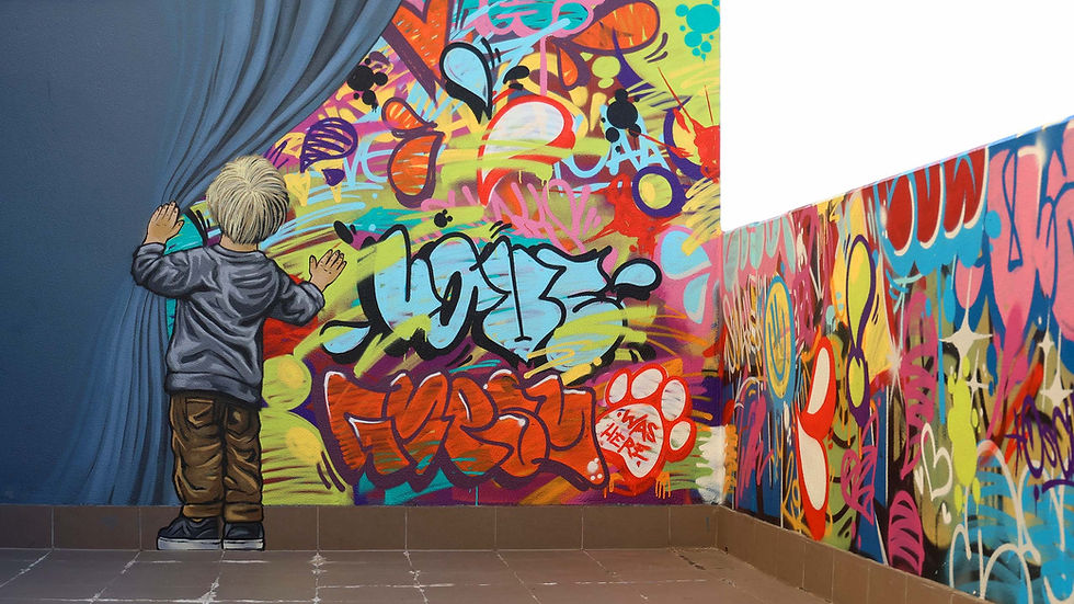 Brisbane balcony street art mural Fortitude Valley graffiti wall