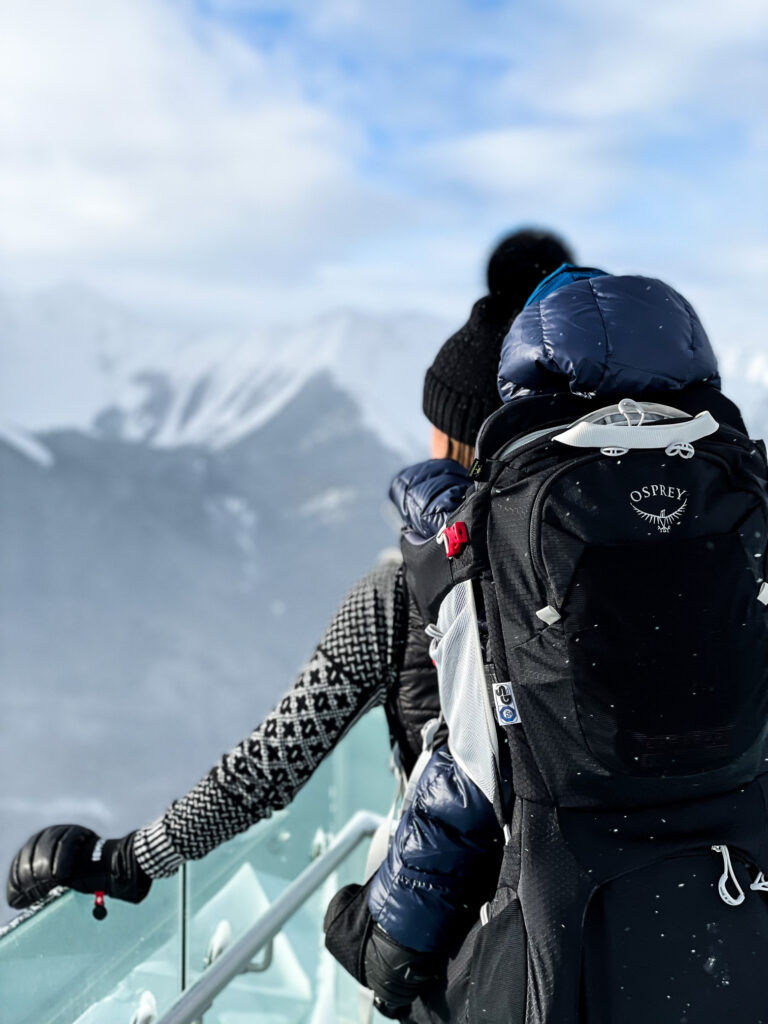 Adrianna uses the Osprey Poco Plus Child Carrier to hike with her young son.