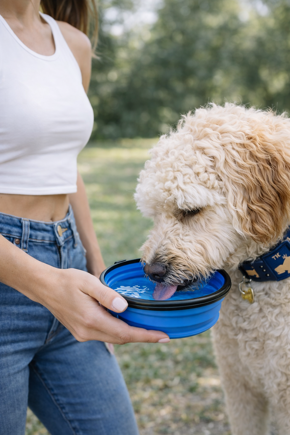 Thumbnail: The Wag Club - Collapsible Dog Water Bowl with Clip