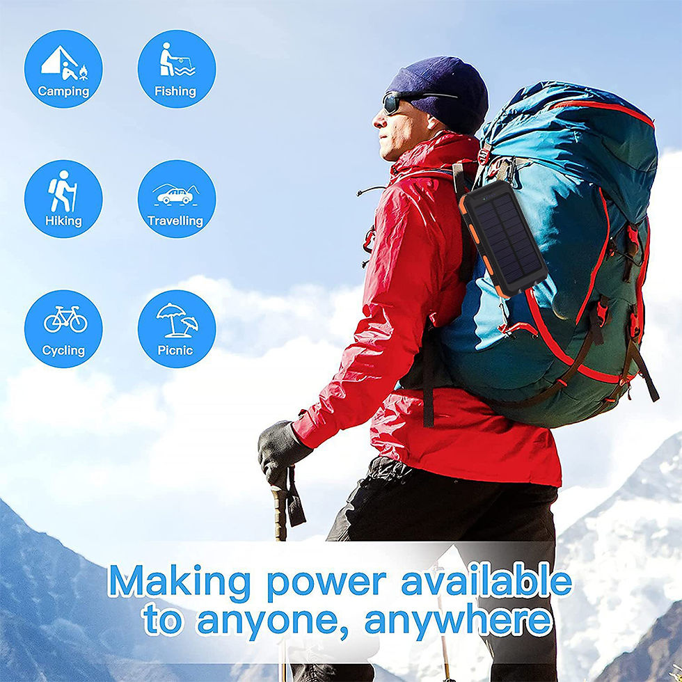 Thumbnail: 20000mAh Portable Solar Power Bank Camping External Battery Charger for Mobile P