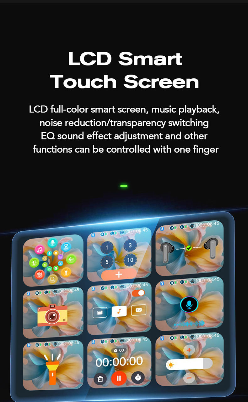Thumbnail: 【AI Translator Earbuds】HTC NE25 Bluetooth Earphones LCD Touch Screen Sport W