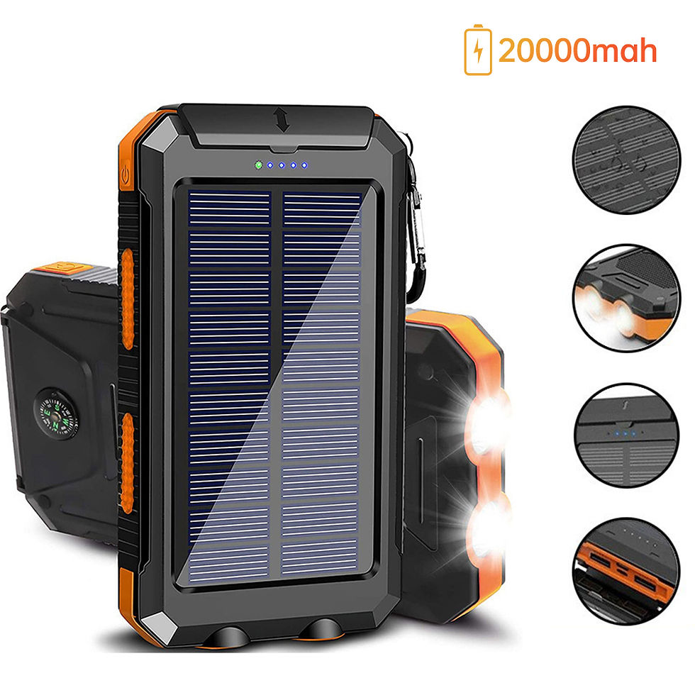 Thumbnail: 20000mAh Portable Solar Power Bank Camping External Battery Charger for Mobile P