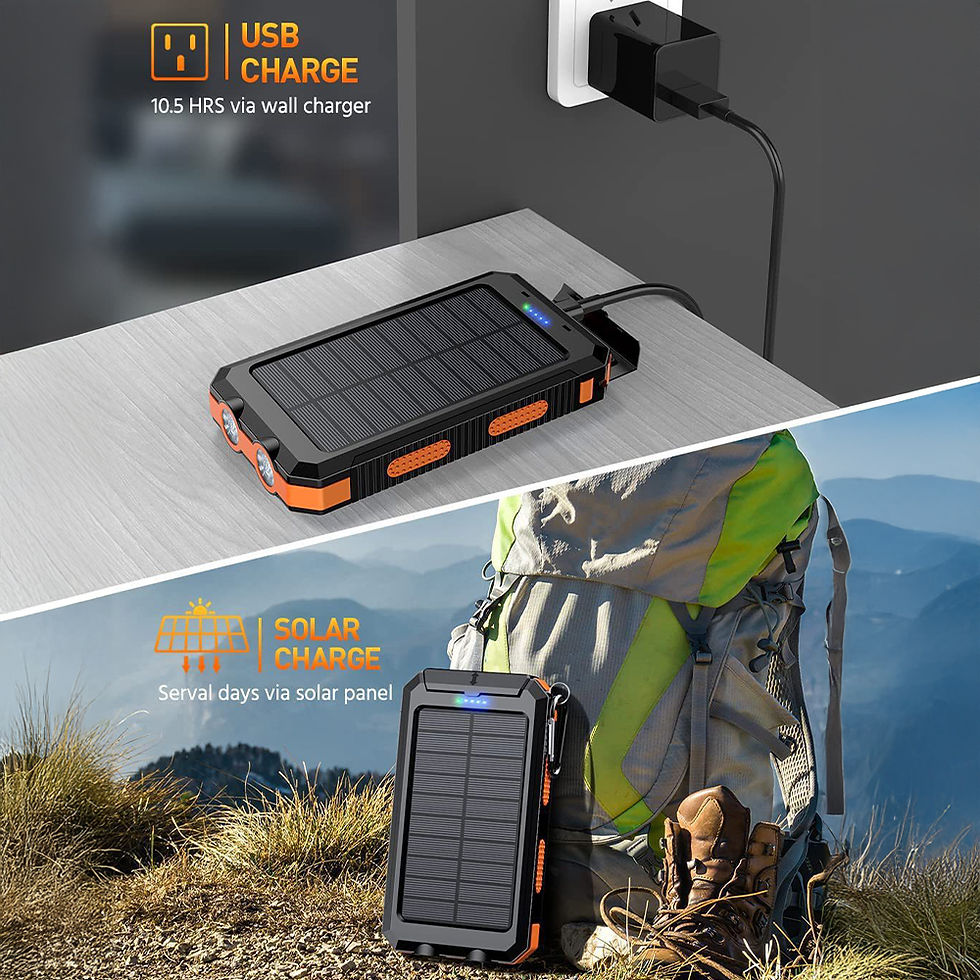 Thumbnail: 20000mAh Portable Solar Power Bank Camping External Battery Charger for Mobile P