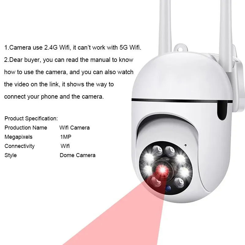 Thumbnail: A7 Wireless Monitoring Camera 360 Degree Intercom 1080P Home Security Camera Rem