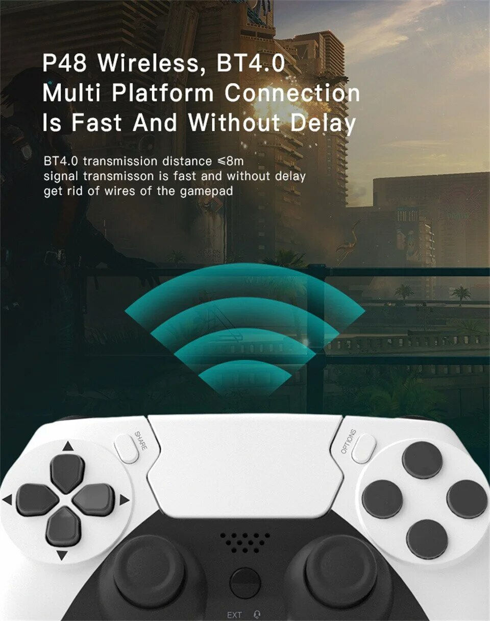 Thumbnail: GAMINJA P48 Wireless Gamepad with Six Axis Gyroscope Game Controller For PS4 PS3