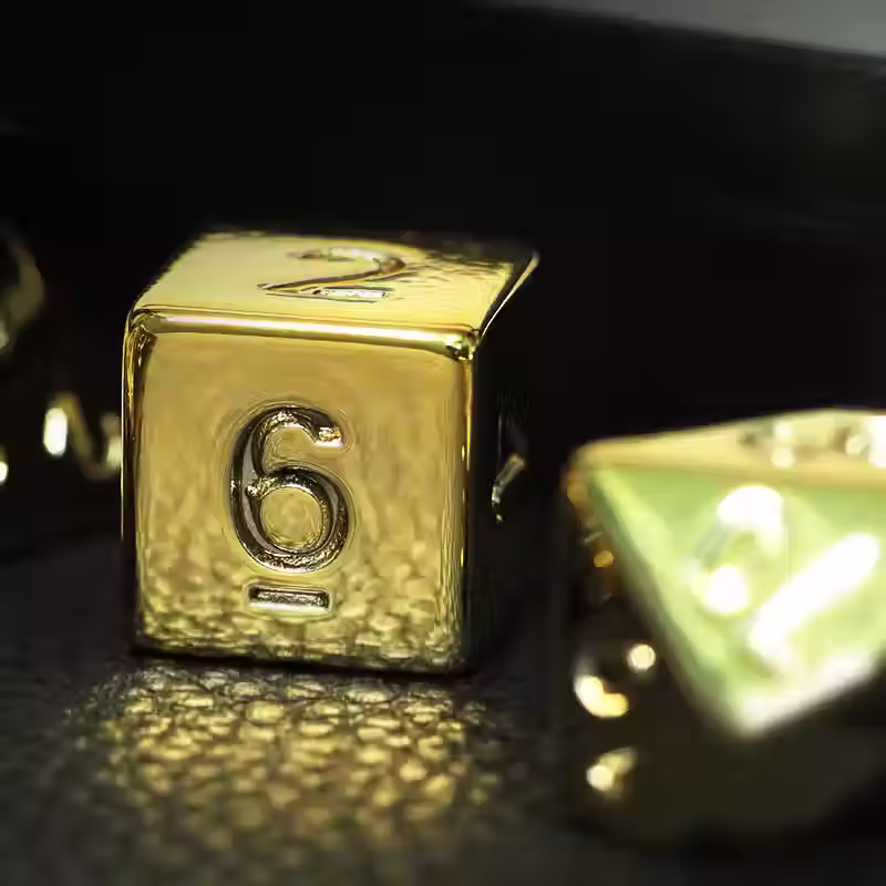 Thumbnail: 7pc Shiny Gold Dice