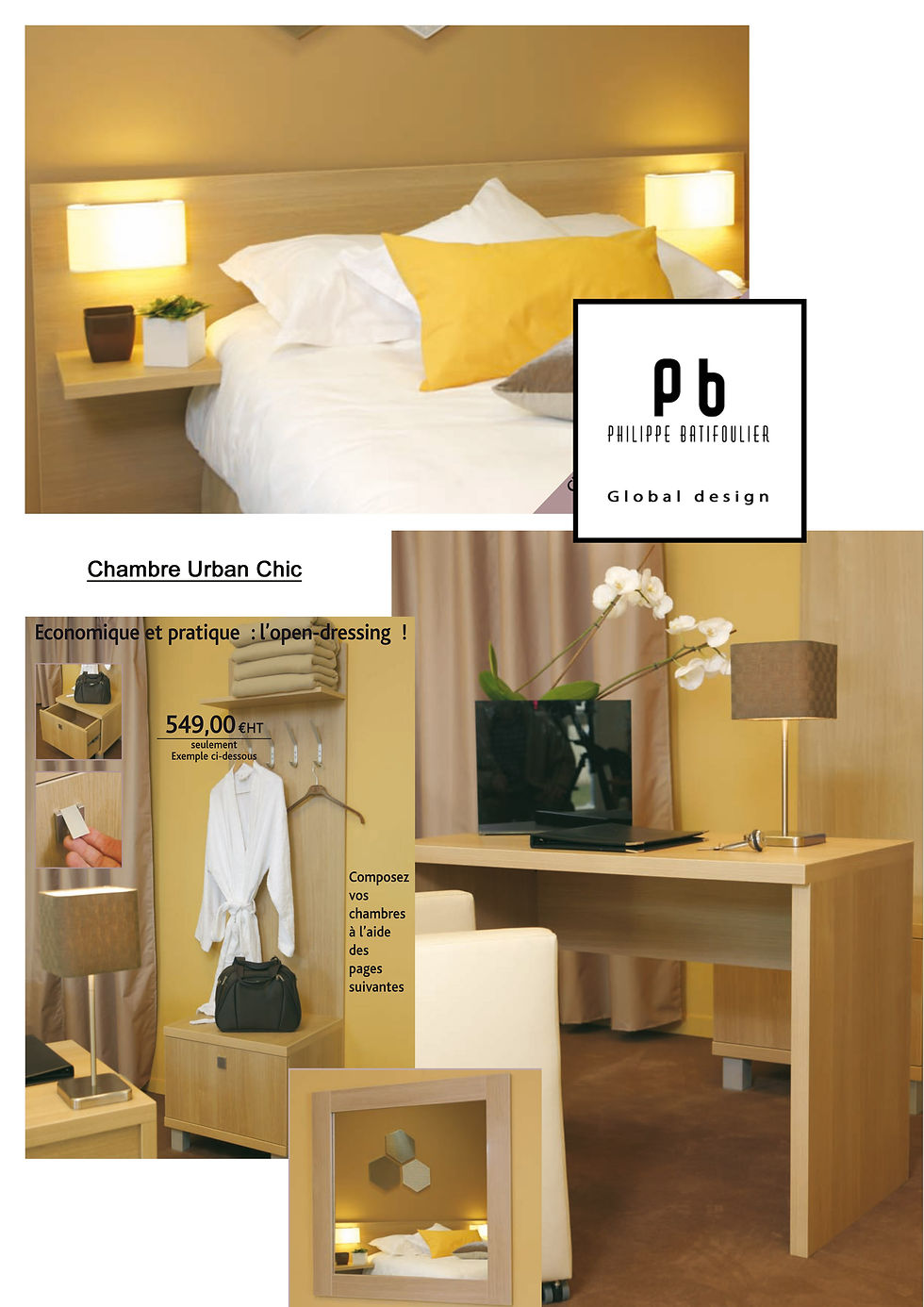 Chambre Urban Chic Hôtellerie.